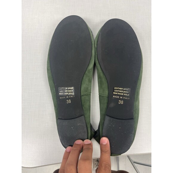 Sundance Fanfare Green Suede Bow Flats Size 38 (US 7.5) Preppy Teacher Office - Picture 5 of 5